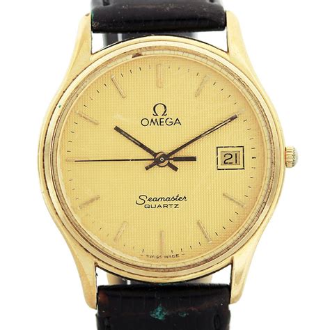 omega gold quartz watch|omega quartz watches price.